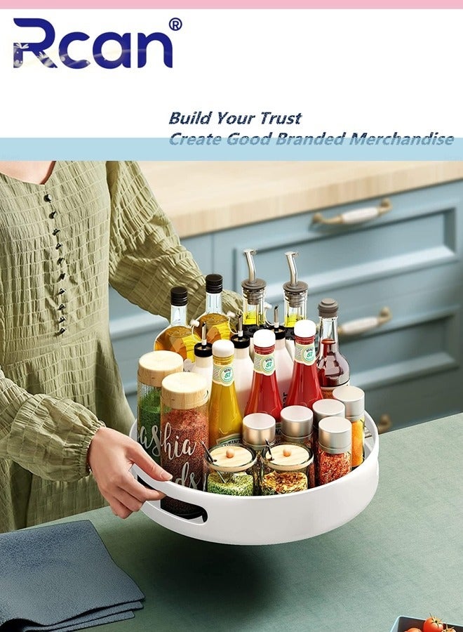Rcan Carbon Steel Lazy Susan Organizer, 12'' Metal Revolving Spice Rack, 360° Stable Rotating Disc, for Pantry Cabinet, Decorative Trays Storage Containers Organizer for Kitchen Cabinet, Snacks, Bathroom - Image 5
