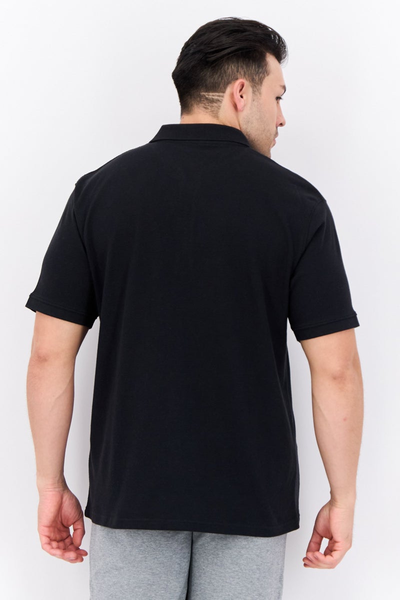 CROSSHATCH Men Regular Fit Embroidered Short Sleeves Polo, Black - Image 3