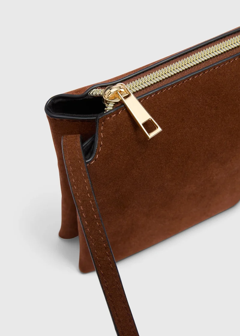 Matalan Tan Suede Cross Body Bag