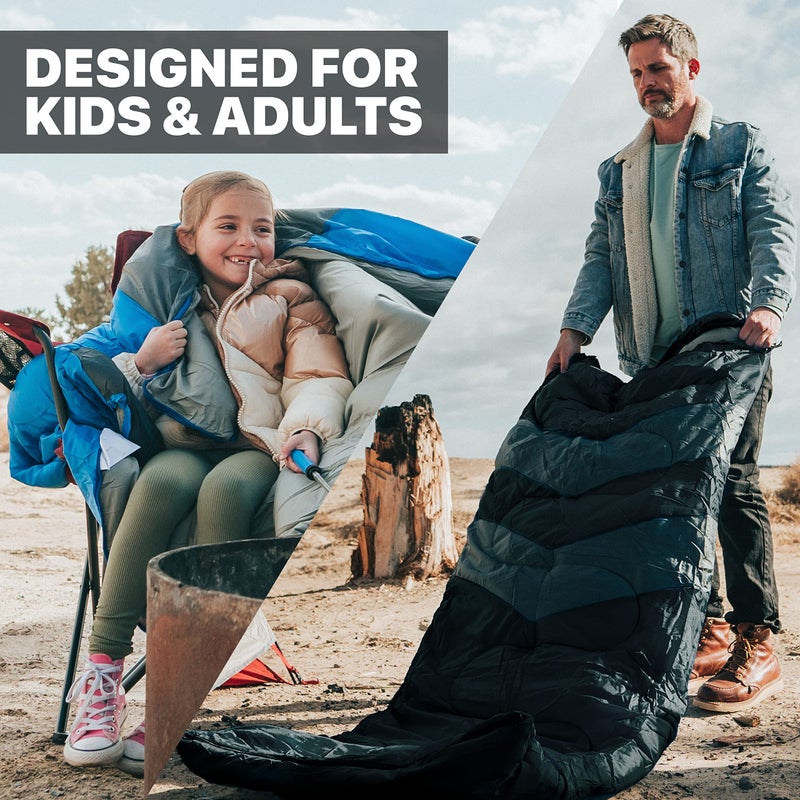 MalloMe Sleeping Bags for Adults Cold Weather & Warm - Backpacking Camping Sleeping Bag for Kids 10-12, Girls, Boys - Lightweight Compact Camping Essentials Gear Accessories Hiking Sleep Must Haves - Image 5