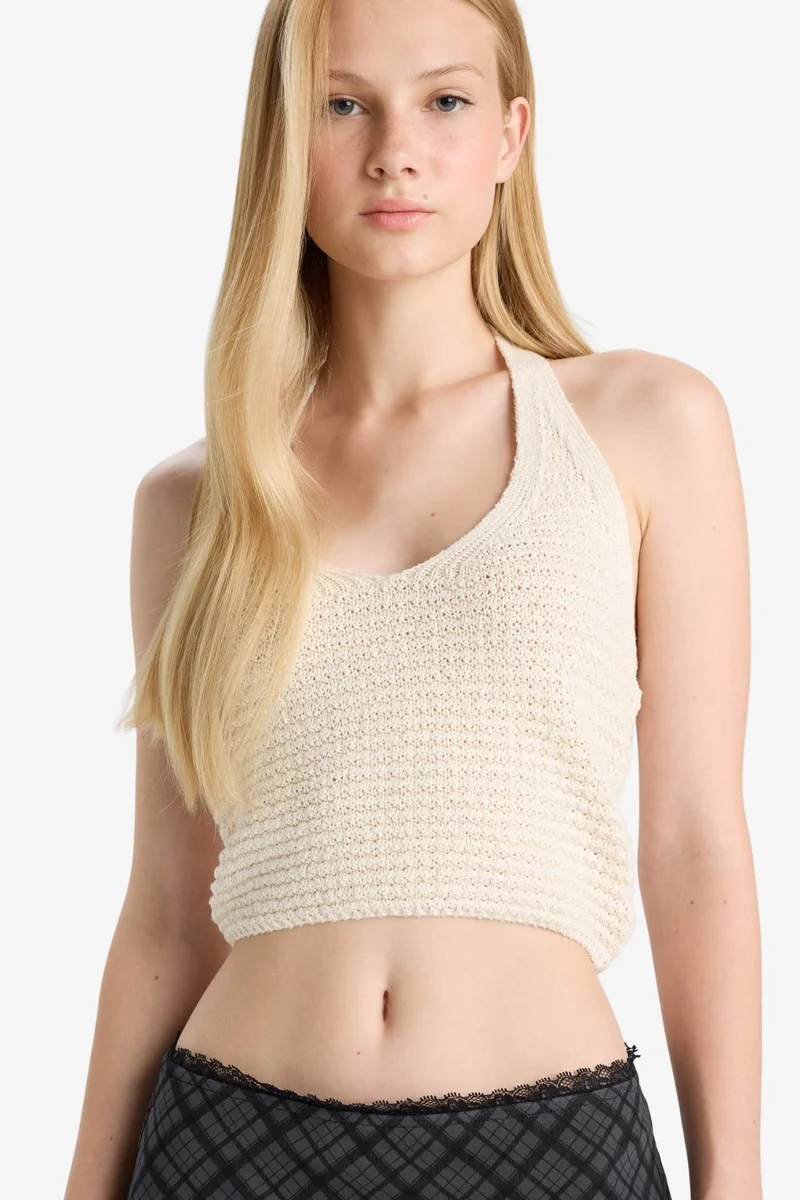 DeFacto Slim Fit Halter Neck Tank Top