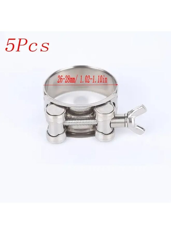5pcs 32 35mm 304 Stainless Steel Pipe Clamps Adjustable Handle Leak Proof - Image 5
