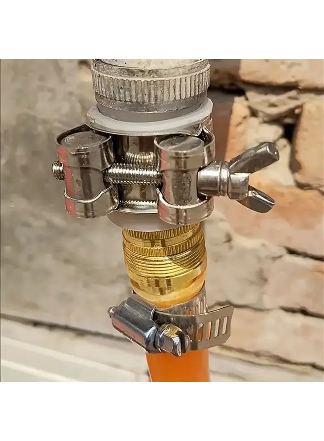 5pcs 32 35mm 304 Stainless Steel Pipe Clamps Adjustable Handle Leak Proof - Image 2