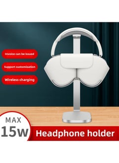 Product Wireless Charging Earphone Stand Headset Stand Headset Aluminum Metal Stand Airpods Max-Color:Wireless Charging Silver White Model (15w)