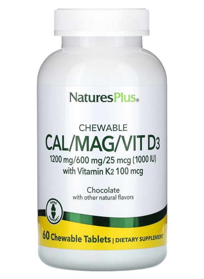 Chewable Cal/Mag/Vit D3 Chocolate 60 Chewable Tablets