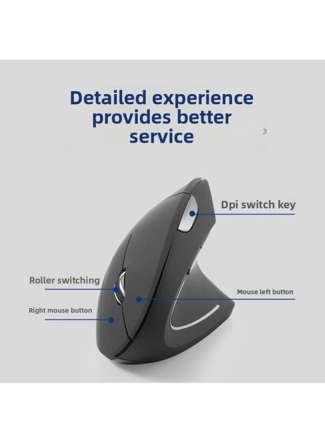 【Hot】 Mute Wireless Vertical Bluetooth Mouse Dual-mode Ergonomic Design Business Office Wired Mouse-Specification:Black Charging Dual Mode 7043 - Image 3