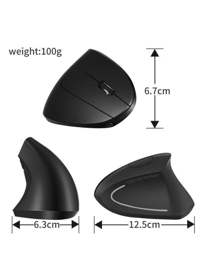 【Hot】 Mute Wireless Vertical Bluetooth Mouse Dual-mode Ergonomic Design Business Office Wired Mouse-Specification:Black Charging Dual Mode 7043 - Image 4