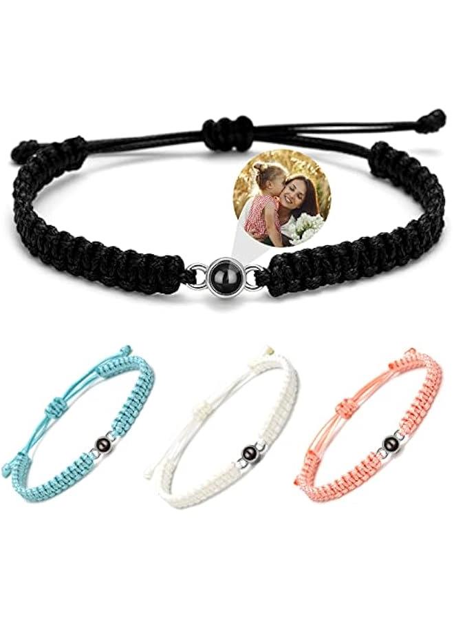 Arabest Custom Bracelets with Photos, Projection Bracelet with Picture inside, Picture Bracelet Personalized Photo, Anniversary Memorial Gifts for Women/Men/Couple/Family/Friend/Dog/Cat - Image 1