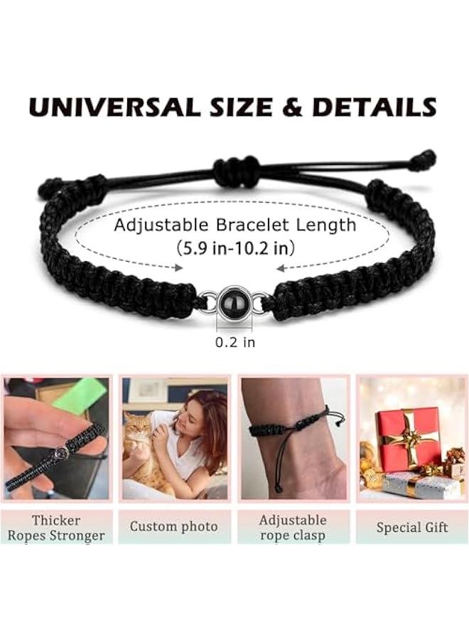 Arabest Custom Bracelets with Photos, Projection Bracelet with Picture inside, Picture Bracelet Personalized Photo, Anniversary Memorial Gifts for Women/Men/Couple/Family/Friend/Dog/Cat - Image 4