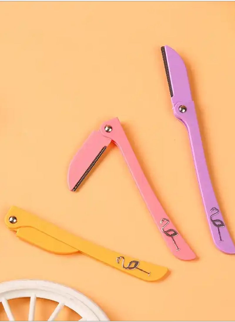 BOLAND LAURA Flamingo Razors for Women Facial and Body Hair Removal 3 Blades Yellow/Pink/Purple 6pcs  - Image 4