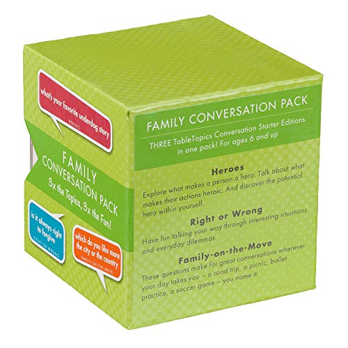 TableTopics Family Conversation Pack Card Game - 120 Conversation Starter Cards for Family Connection, Engage Kids at Dinner Table or on Roadtrips, Boxed Set of 3 Topics - Image 4