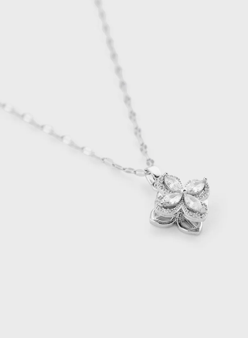 ايلا ليمتد اديشن Floral Diamante Pendant ,Ring & Earring Set