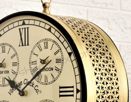 Vintage Clock Handcrafted Double Side Wall Clock 1 Year Warranty / 65560-12-WCH - Image 4