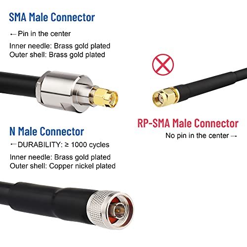 XRDS -RF XRDS-RF KMR400 SMA to N Cable 75ft, N-Male to SMA-Male Connector Low Loss Extension 50 Ohm - Image 3