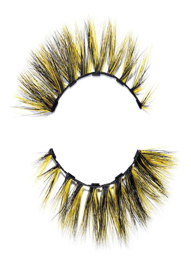 MoxieLash - Cochelly Lash - Premium Colorful Magnetic Eyelashes - Black and Yellow Blend - 5 Magnet Lash Band - Big, Bold & Beautiful - Eyeliner Sold Separately - Image 4