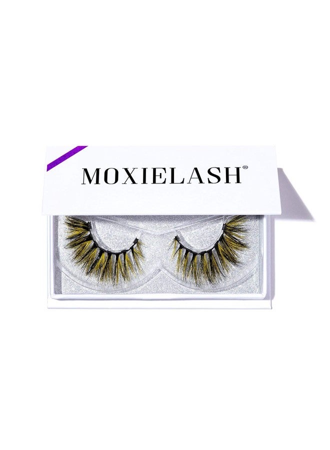 MoxieLash - Cochelly Lash - Premium Colorful Magnetic Eyelashes - Black and Yellow Blend - 5 Magnet Lash Band - Big, Bold & Beautiful - Eyeliner Sold Separately - Image 1