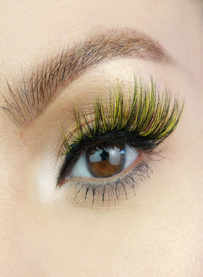 MoxieLash - Cochelly Lash - Premium Colorful Magnetic Eyelashes - Black and Yellow Blend - 5 Magnet Lash Band - Big, Bold & Beautiful - Eyeliner Sold Separately - Image 3