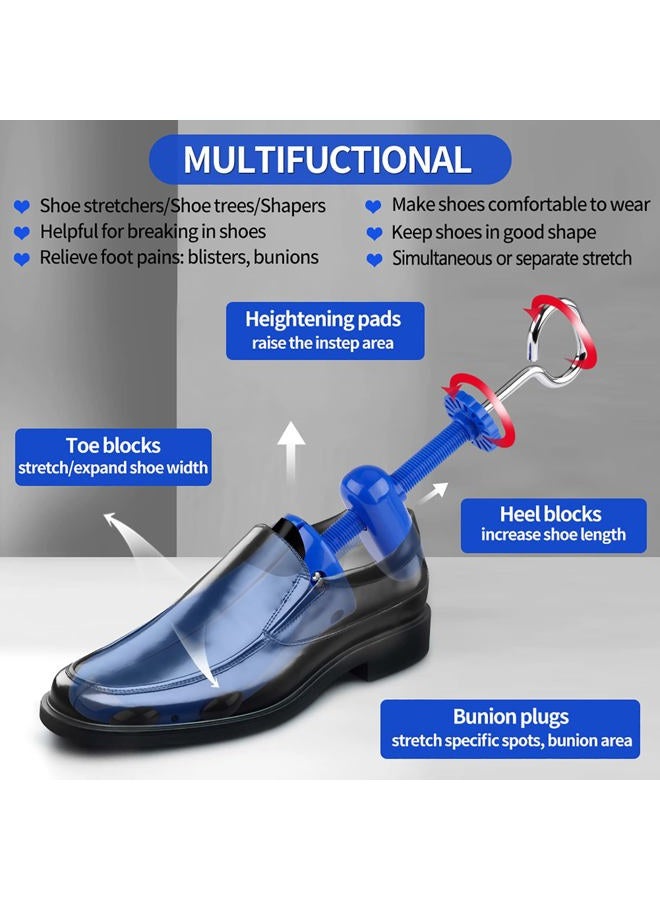 Yalumo Shoe Stretcher, Plastic Pair of 4-way Adjustable Shoe Expander Shoe Tree Widener for Wide Feet Bunions, Blue for Men's Shoes Us Size 9.5-13, for men's Shoes Us Size 9.5-13 - Image 3