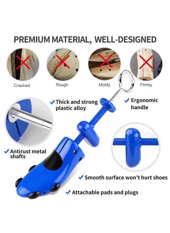 Yalumo Shoe Stretcher, Plastic Pair of 4-way Adjustable Shoe Expander Shoe Tree Widener for Wide Feet Bunions, Blue for Men's Shoes Us Size 9.5-13, for men's Shoes Us Size 9.5-13 - Image 2