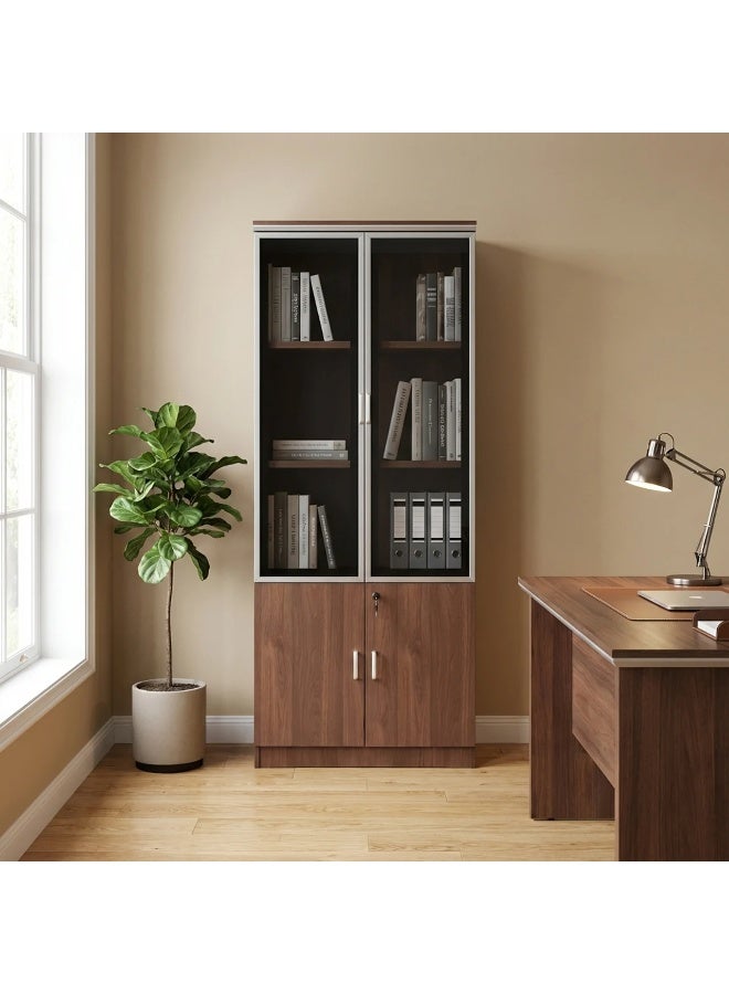 بيتي دولاب تخزين درفتين خشب بني فاتح - Image 1