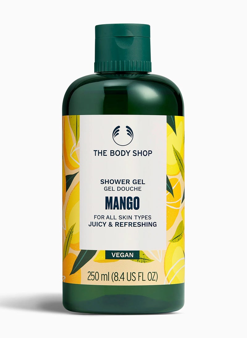 THE BODY SHOP جل استحمام مانجو – منظف رغوي ومنعش لجميع أنواع البشرة | مانجو عصير وفاكهة العاطفة، 250 مل - Image 1
