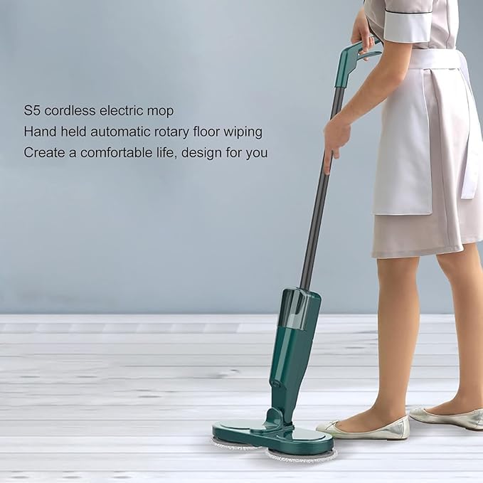 FEXMY Cordless Electric Mop 60 Mins Powerful 90 Degree Electric Spin Lightweight Rechargeable Microfiber Pads Floor Scrubber High Cleaning Efficiency Hardwood Tile Laminate Floors  - Image 2
