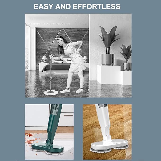 FEXMY Cordless Electric Mop 60 Mins Powerful 90 Degree Electric Spin Lightweight Rechargeable Microfiber Pads Floor Scrubber High Cleaning Efficiency Hardwood Tile Laminate Floors  - Image 5