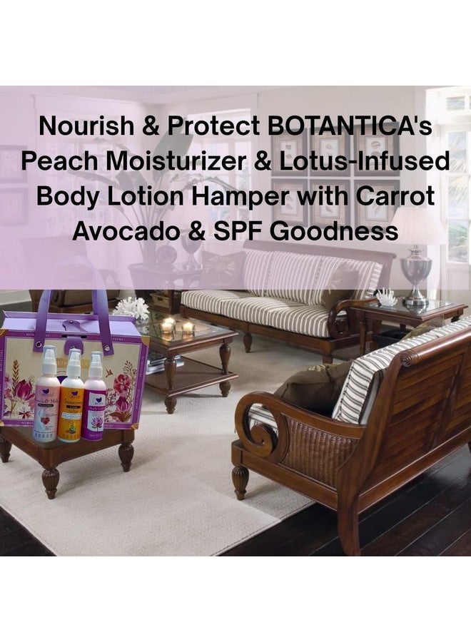 BOTANTICA Luxury face & Body Care Gift Set | Skin Care Hamper for Women & Men | Pack of 3 peach moisture sunscream Lotion, lotus extract body lostion| Gifting For Birthday, Valentine's & Anniversary - Image 4