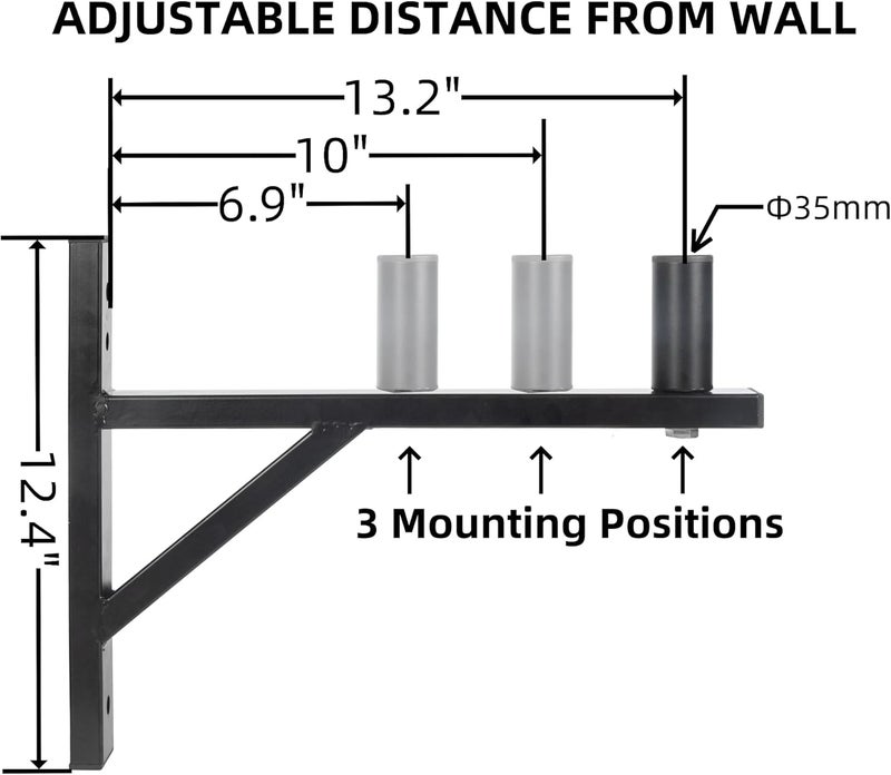 Nbguigdstr Heavy Duty Dual PA Speaker Wall Mount Brackets Supports up to 110lbs,PA Speaker Wall Stands Pair,Speaker Holder/Pole/Bar/Sound System Wall Mounting,DJ Truss Speaker Mounts(Black) - Image 2