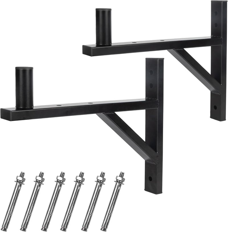 Nbguigdstr Heavy Duty Dual PA Speaker Wall Mount Brackets Supports up to 110lbs,PA Speaker Wall Stands Pair,Speaker Holder/Pole/Bar/Sound System Wall Mounting,DJ Truss Speaker Mounts(Black) - Image 1
