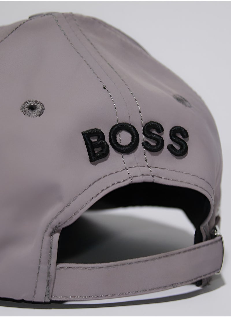 BOSS BOSS Men's Flag Detail Baseball Cap Grey  - Image 4