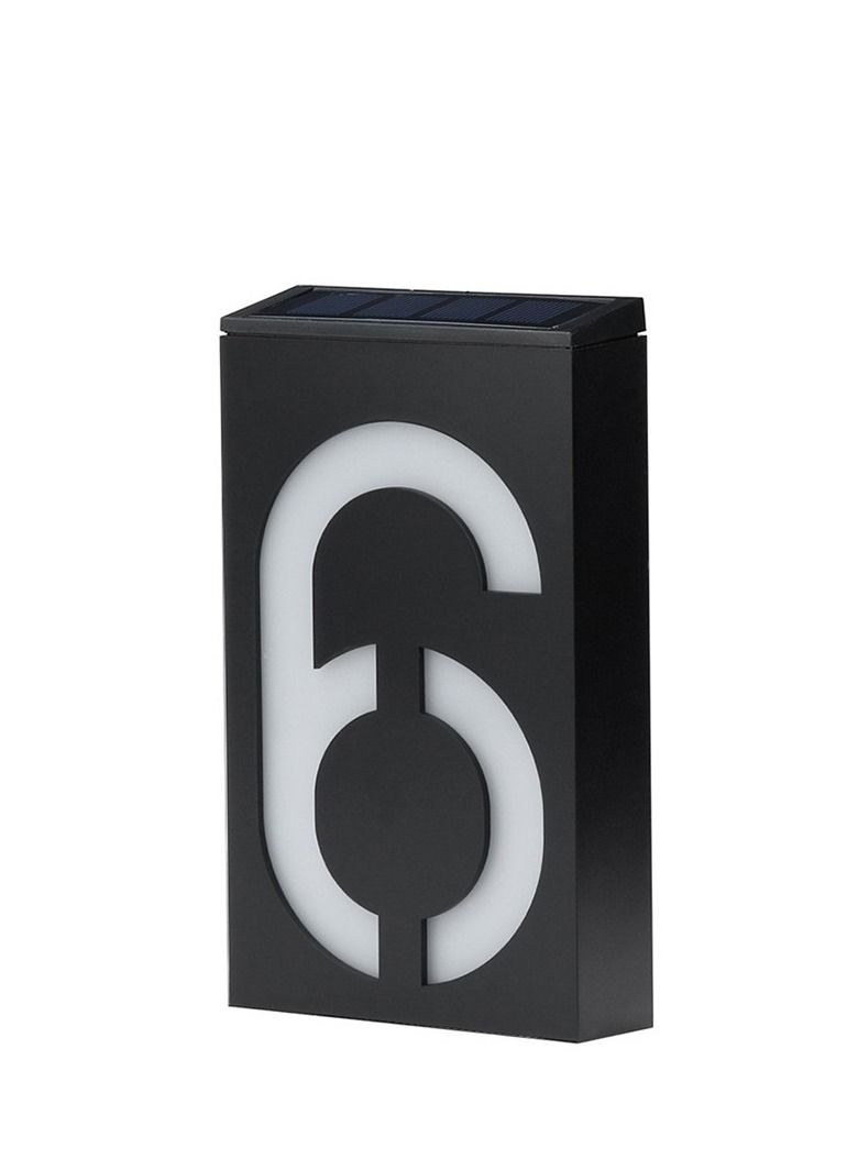 Bluejw 1-Piece Solar Outdoor Rainproof Digital House Number LED Light  - Image 1