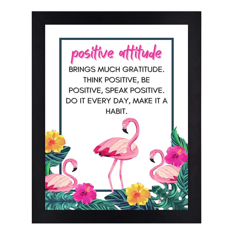 Interio Crafts Positive Attitude Motivational Wall Frames Positive Quotes Wall Frames Inspirational Framed Poster Synthetic Wood 13 X 10 Inches