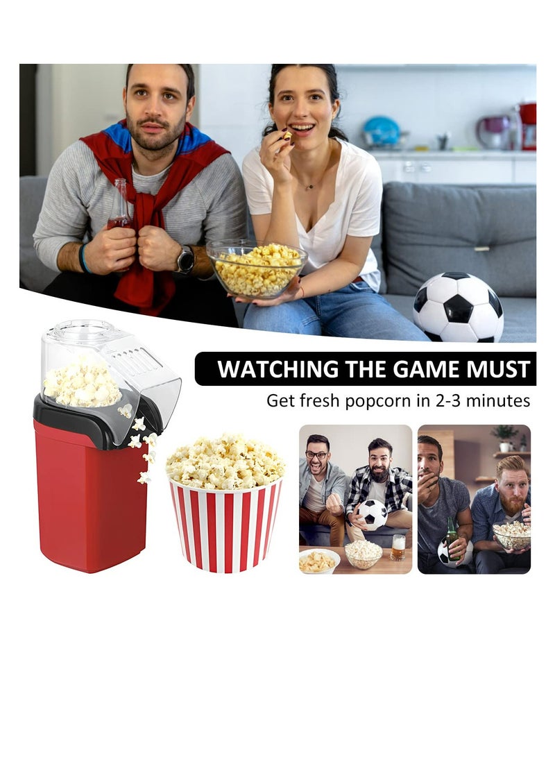 Excefore Hot Air Popcorn Popper Machine, Mini Air Popper Popcorn Maker, Electric Popcorn Maker, 2 Minute Fast Popcorn Machine with Measuring Cup, No Oil BPA Free Air Popper for Home Movie, Party - Image 3