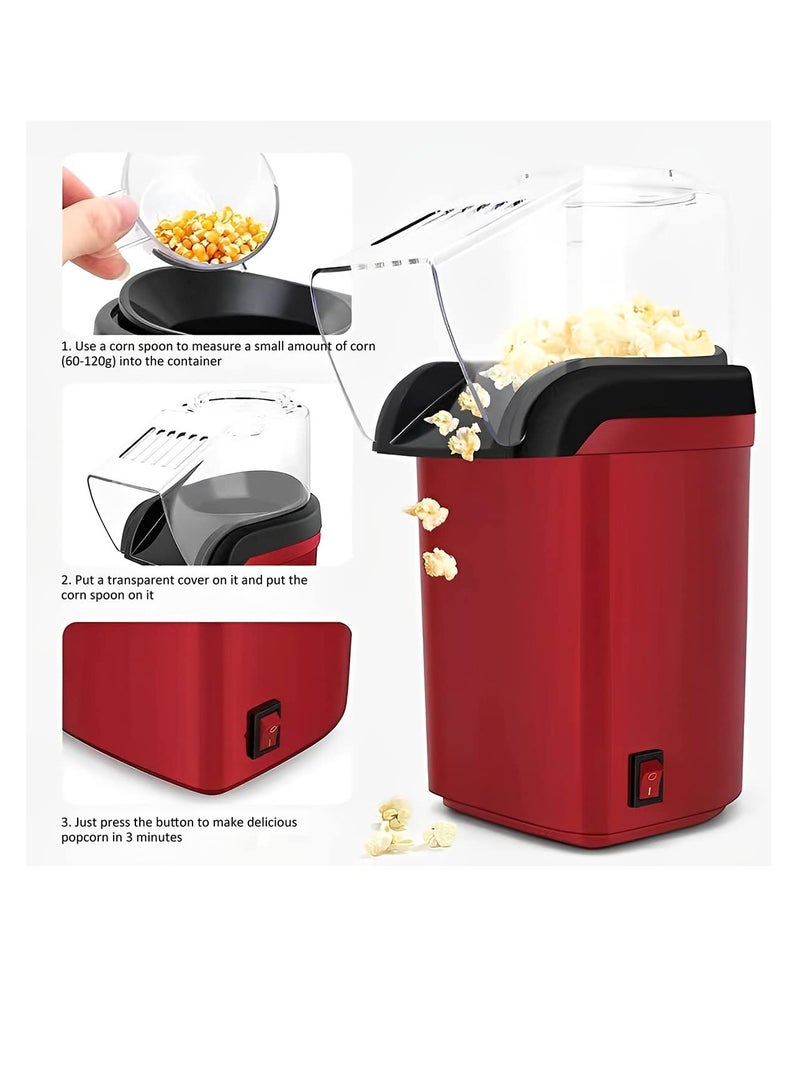 Excefore Hot Air Popcorn Popper Machine, Mini Air Popper Popcorn Maker, Electric Popcorn Maker, 2 Minute Fast Popcorn Machine with Measuring Cup, No Oil BPA Free Air Popper for Home Movie, Party - Image 4