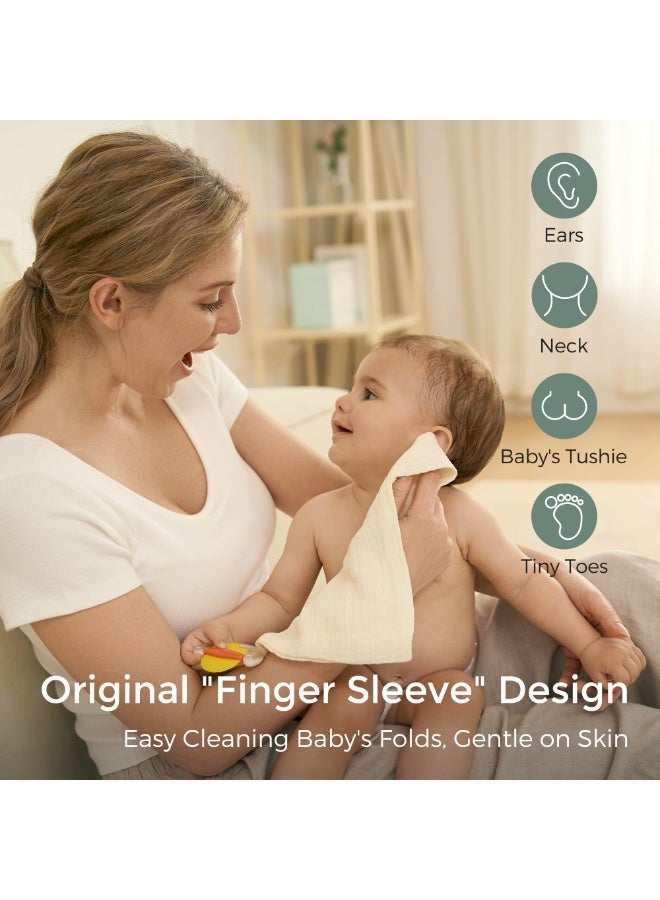 Momcozy مناديل استحمام الأطفال - تصميم 4 طبقات | سمك متوسط | قطن فاخر لبشرة المواليد الجدد - رائعة للاستحمام، المسح والاستخدام أثناء التنقل، هدية استحمام وضرورية - Image 4