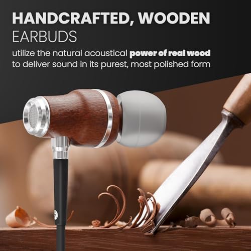 Symphonized iPhone Earphones Wired Deep Bass Sound, 3D Sound, Microphone Volume Control, 90% Noise Cancelling, Bubinga Wooden with Lightning (Apple MFI Certified), iPhone SE to 14 Earbuds (Black) - Image 2