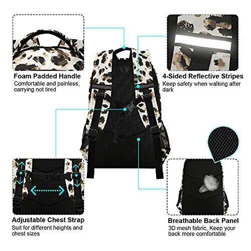 Glaphy Leopard Print Backpacks Laptop School Book Bag Lightweight Animal Daypack for Men Women Teens Kids - Image 5