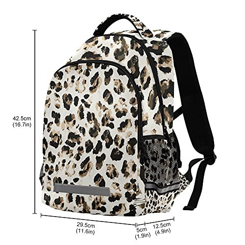 Glaphy Leopard Print Backpacks Laptop School Book Bag Lightweight Animal Daypack for Men Women Teens Kids - Image 3