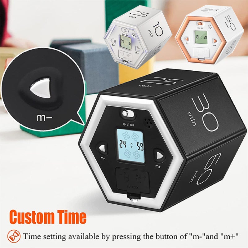 Hexagon Digital Clock Timer Magnetic Cubes Timer Kitchen Hexagon Flip Timer for Studying Cooking Exercise Easy To Use Magnetic Flip Focus-timer - Image 5