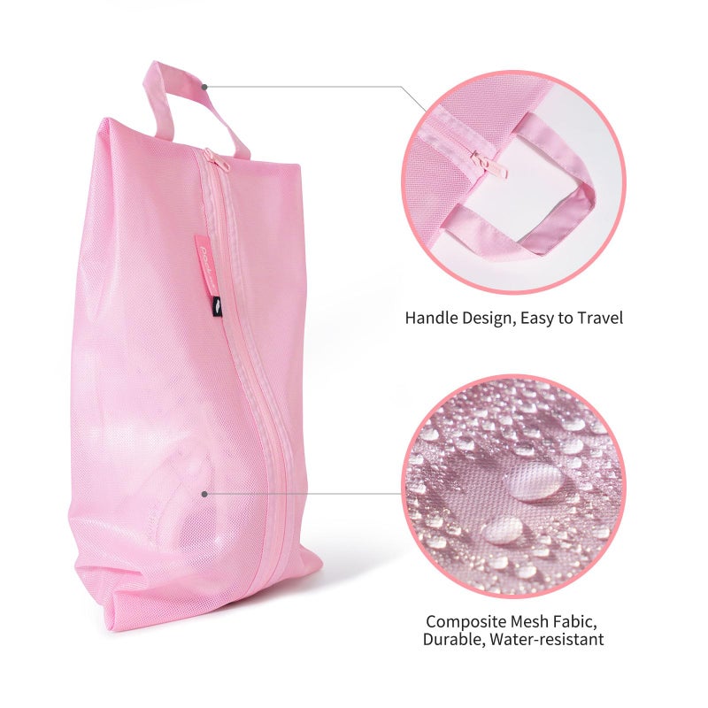 pack all Shoe Bag for Travel, Water-Resistant Shoe Pouch for Gym, Odor-Resistant Soccer Cleats Bag for Sport (Pink, 1-Pack) - Image 2