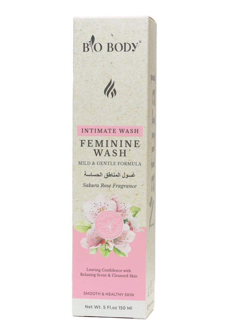 bio-body Intimate Wash Feminine Wash - Mild & Gentle Formula with Sakura Rose Fragrance - 150ml - Image 3
