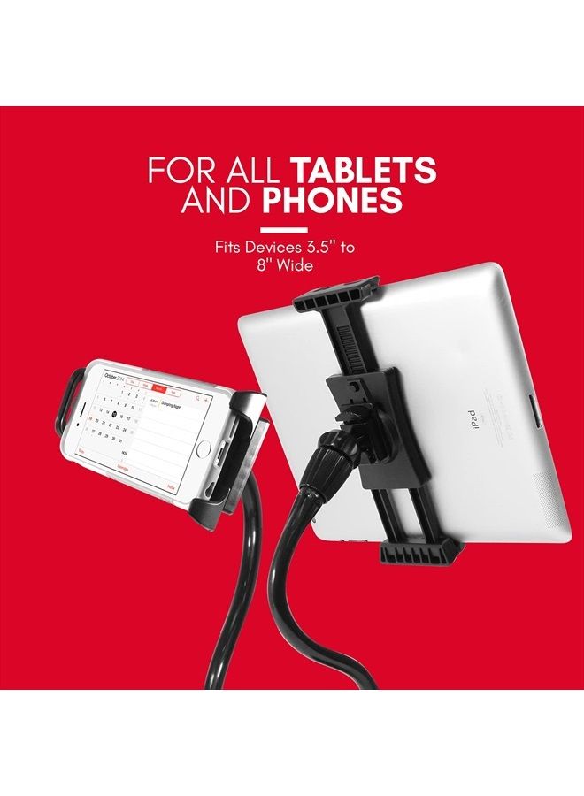 MACALLY حامل كوب للتابلت، حامل كوب سيارة ماكالي آي باد - حامل سيارة آي باد مرن بطول 12 بوصة - حامل تابلت للشاحنة، السيارة، والمركبة - حامل آي باد للسيارة - للـ Pro / Air / Mini، الهواتف الذكية - Image 3