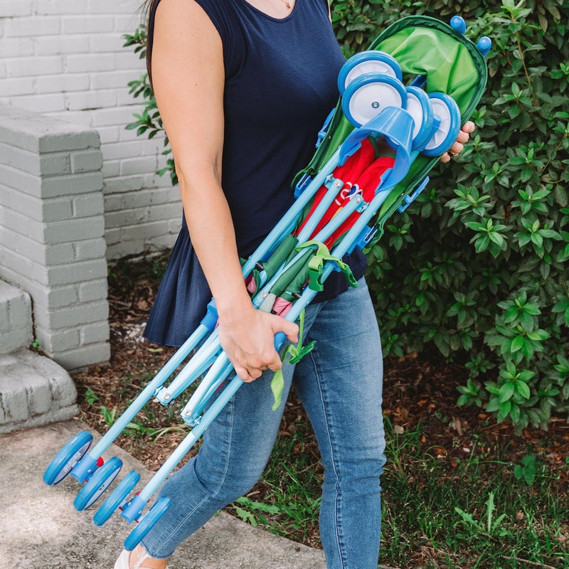 Cocomelon Umbrella Stroller with Canopy, Lightweight and Compact for Travel, 3D Stroller Red - Image 3