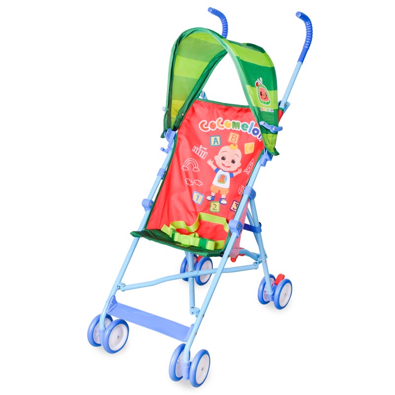 Cocomelon Umbrella Stroller with Canopy, Lightweight and Compact for Travel, 3D Stroller Red - Image 1