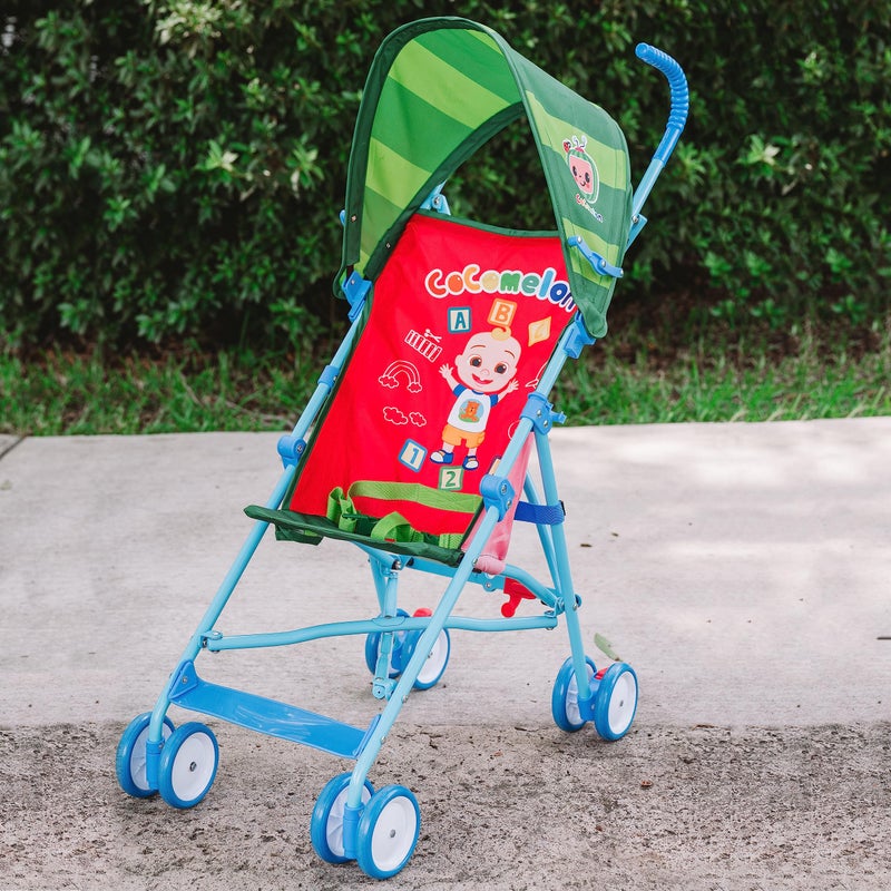 Cocomelon Umbrella Stroller with Canopy, Lightweight and Compact for Travel, 3D Stroller Red - Image 5