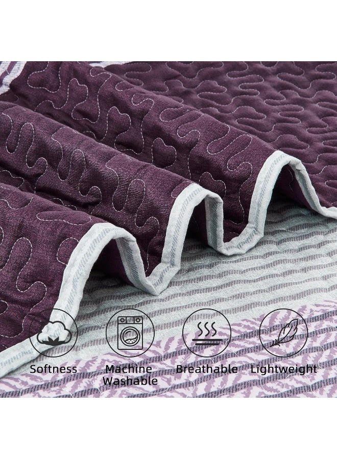 Andency مجموعة لحاف stripe set Queen (96 × 90 بوصة) 3 قطع (لحاف مخطط واحد و 2 وسادات)  - Image 5
