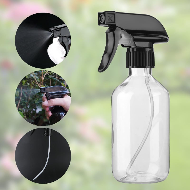 Arkeiliy 2-Pack Leakproof Spray Bottles (300ml/10oz) - Adjustable Nozzle for Fine Mist & Jet Stream | Premium Refillable Plastic Bottles for Hair Styling, Plant Misting, Cleaning Solutions (Clear) - Image 4