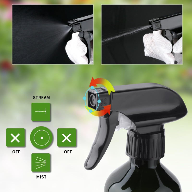 Arkeiliy 2-Pack Leakproof Spray Bottles (300ml/10oz) - Adjustable Nozzle for Fine Mist & Jet Stream | Premium Refillable Plastic Bottles for Hair Styling, Plant Misting, Cleaning Solutions (Clear) - Image 3