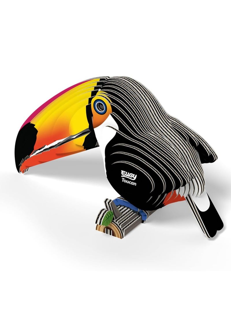 EUGY 3D Toucan Puzzle - Eco-Friendly DIY Craft for Kids & Adults - Image 2